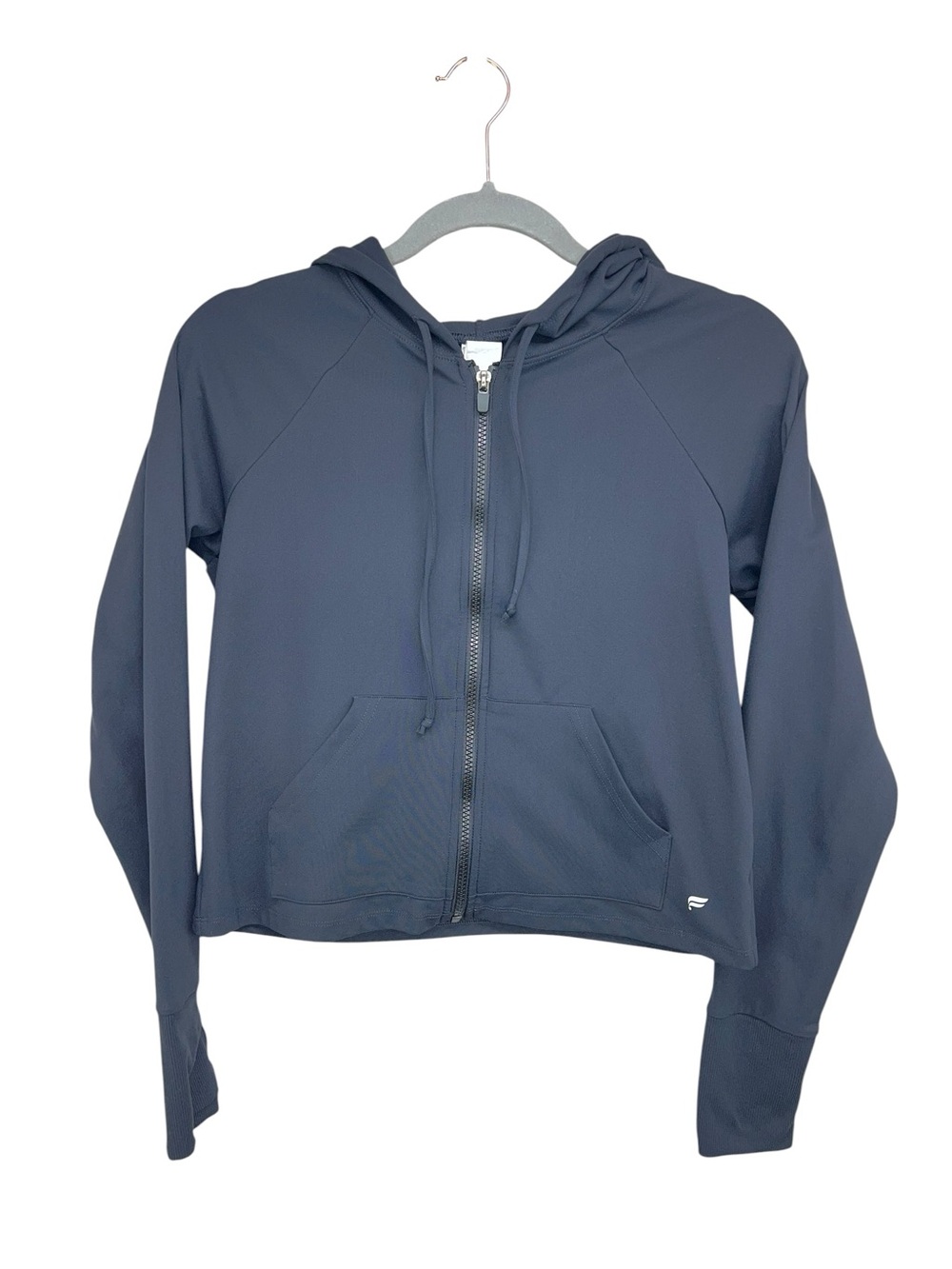 Fabletics Black Full Zip Crop Jacket Womens Medium